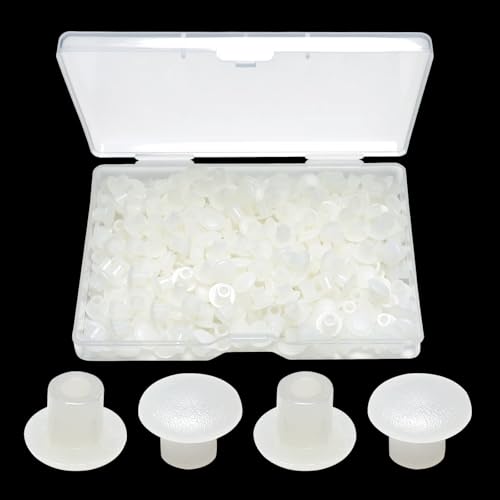 300Pcs 3/16" Plastic Hole Plugs, Screw Cap Round Button Plug - color: Clear, size: 300pcs*0.19"(5mm)