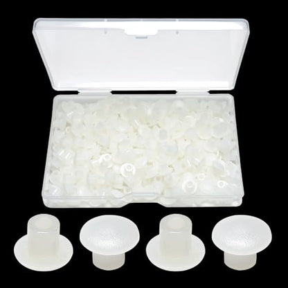300Pcs 3/16" Plastic Hole Plugs, Screw Cap Round Button Plug - color: Clear, size: 300pcs*0.19"(5mm)