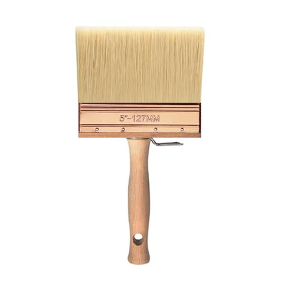 Deck Stain Brush 5", Attachable Paint Brush with Wooden Handle - color: 5 Inch