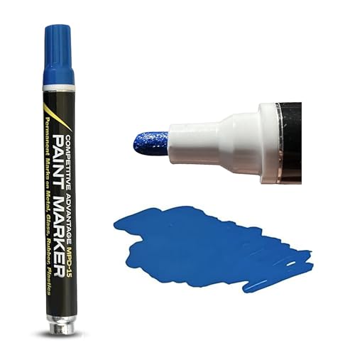 Enamel Paint Markers MPD-15 | BLUE- 1 Pack | Permanent Marks on Metal, Glass, Rubber, Plastic & more, Waterproof UV Resistant - color: Blue