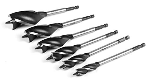WEN DB613A 6-Piece Tri-Flute Auger Drill Bit Set with Carrying Case - style: Auger Bit Set