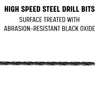 Drill America 1/4" x 12" High Speed Steel Extra Long Drill Bit, DWDDL Series - size: 1/4 in, style: 12" Length, Straight Shank