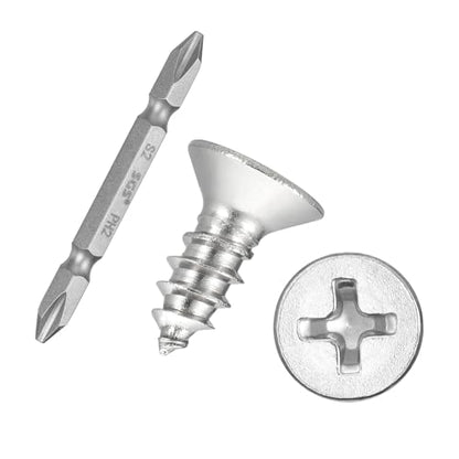 51pcs Phillips Wood Screws W/Screwdriver Bit #10x1/2 304 SS Silver - color: Silver, size: #10x1/2"