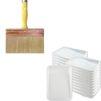 Great Andrew 7 Inch Deck Stain Paint Brush + 21 Pcs Paint Tray Liners