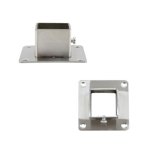 Wealrit Square Post Bases Deck Post Brackets 4PCS,1.22" Flange Anchor Base - style: 4 pcs 1.22" Silver