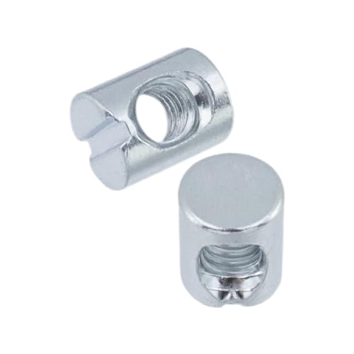 Wealrit M6 x 13mm Slotted Barrel Nuts Cross Dowel Nut 12 PCS -Silver - color: Silver