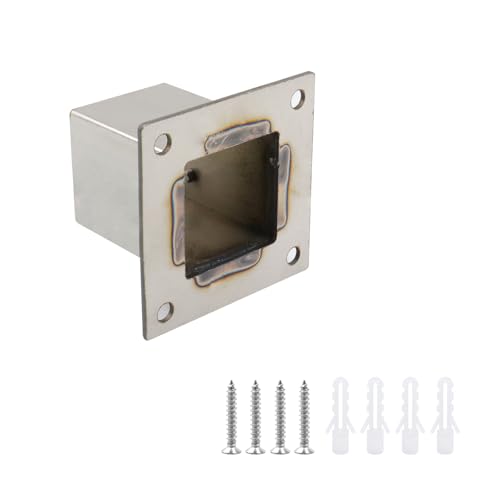 Wealrit 4 PCS Square Post Bases,1.61" Deck Post Brackets,Stainless Steel - style: 4 pcs 1.61" Silver