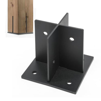 Heavy Duty 6x6 Concealed Post Base for Concrete, 5/16" Thick Steel