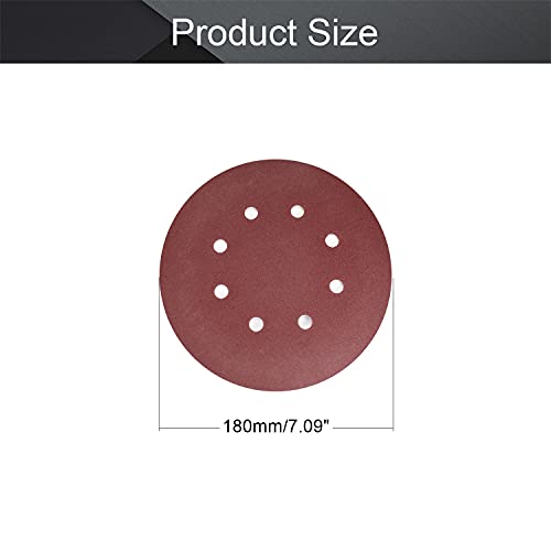 Utoolmart 7 Inch 8 Hole Hook & Loop Discs 120 Grit 10Pcs - size: 120 Grit
