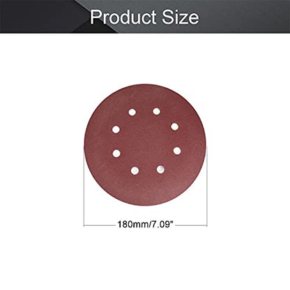 Utoolmart 7 Inch 8 Hole Hook & Loop Discs 120 Grit 10Pcs - size: 120 Grit