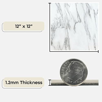 Nexus Self Adhesive 12-Inch Vinyl Floor Tiles, 20 Tiles - 12" x 12", Bianco Marble Pattern - Peel & Stick, DIY Flooring for Kitchen, Dining Room, Bedrooms & Bathrooms by Achim Home Decor and ROBERTS 2057-0 Adheres Vinyl-Composition and Vinyl-Asphalt Struc