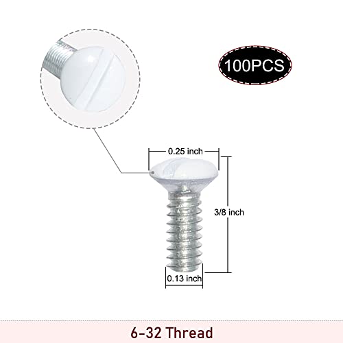 100 pcs Wall Plate Screws 3/8" Long 6-32 Thread for Electrical Cover Panel - size: 3/8 Inch