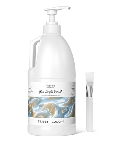 Nicpro Clear Acrylic Paint Sealer 33.8oz Gloss Varnish for Acrylic Painting - size: 33.8 Fl Oz (Pack of 1)