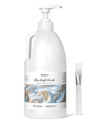 Nicpro Clear Acrylic Paint Sealer 33.8oz Gloss Varnish for Acrylic Painting - size: 33.8 Fl Oz (Pack of 1)