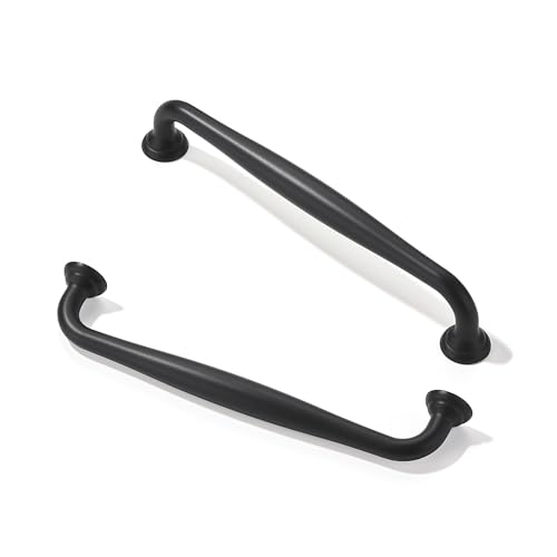 TUNNY 10 Pack Cabinet Handles-6.3"/160mm Screw Spacing Matte Black Furniture Hardware Handles for Kitchen Cabinets Bedroom Dresser Wardrobe Cabinet Pulls - color: Matte Black, size: 6.3"(160mm)Hole Center-10Pcs