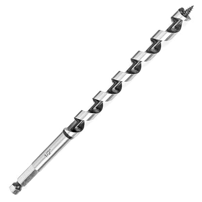 1/2 Inch x 9 Inch Auger Drill Bit for Wood,1/2 Inch Hex Shank - size: 1/2" x 9"