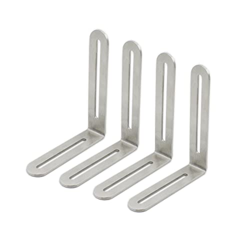 4 PCS Adjustable L-Shape Corner Brace, ULIFESTAR Heavy Duty Thicken Stainless Steel Joint Right Angle Brackets L Slotted Support Shelf Bracket for PC Case,Fixing Furniture-100x120x3mm/3.94x4.72x0.12'' - size: Silver 3.94 x 4.72 x 0.12 inches