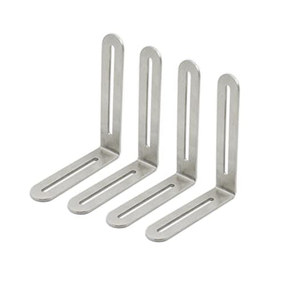 4 PCS Adjustable L-Shape Corner Brace, ULIFESTAR Heavy Duty Thicken Stainless Steel Joint Right Angle Brackets L Slotted Support Shelf Bracket for PC Case,Fixing Furniture-100x120x3mm/3.94x4.72x0.12'' - size: Silver 3.94 x 4.72 x 0.12 inches