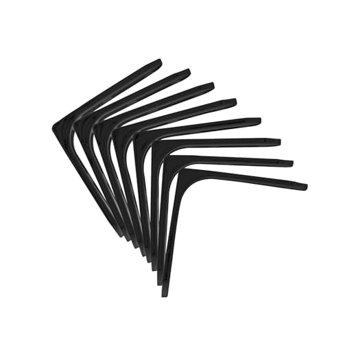 8-Pack Black 3 Inch Heavy Duty L Brackets with Screws for Shelves - size: 3inch Black