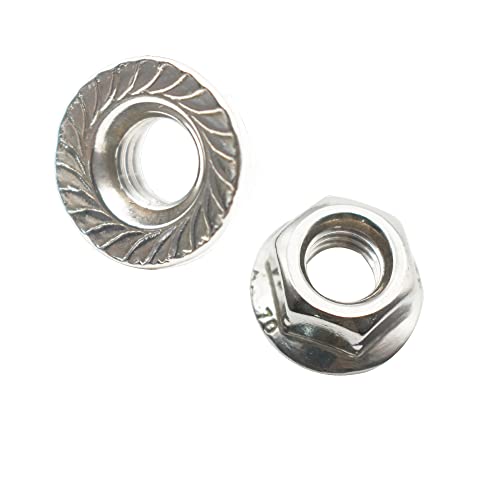 30 Pcs M6 Stainless Flange Nuts Thread Metric Washer Nuts Fastener - size: M6_1mm