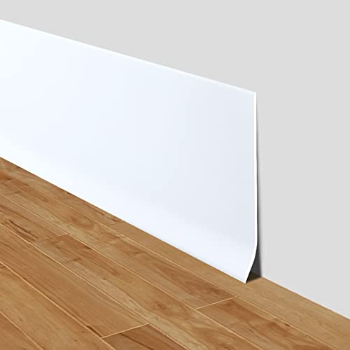 LSGCQ Vinyl Baseboard Molding Trim 4 Inch Self-Adhesive Vinyl Wall Base - color: White, size: 4in x 40ft