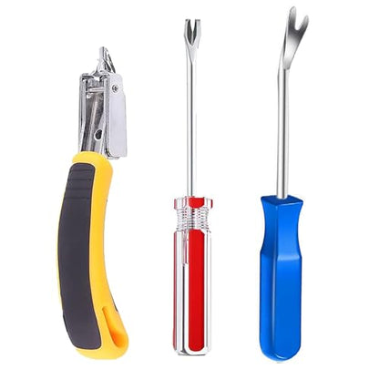 3pcs Upholstery Staple Remover Tool Includes Nail Puller Staples Puller and tack Remover,Nail Remove Tool for Removing Staples from Carpets Wooden Products Walls Boxes - color: A+0
