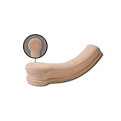 7210 Red Oak Start Easing with Cap - 6210 Wood Staircase Handrail Fitting for Stair Remodel - style: Start Easing with Cap - Red Oak