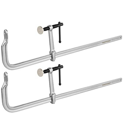 MAXPOWER 24-inch F Clamp, 4-3/4" Throat, Forged Full Steel Bar Clamp - size: 24" (2-Pc)