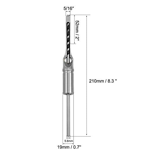 uxcell Square Hole Drill Bit, 5/16" High-Carbon Steel Hollow Chisel Mortise Power Tool for Woodworking - size: 5/16"