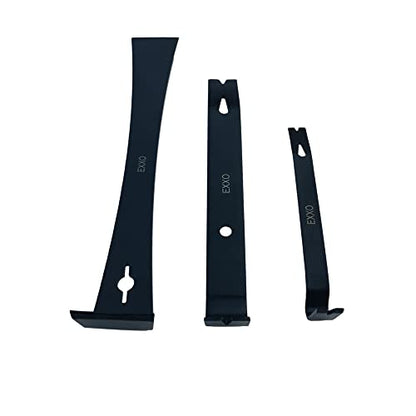 EXXO Tools Pry Bar Scraper Set - 3 Piece Pry Bar Set 5-1/2" Flat Pry bar 7-1/2" Flat Bar 9-1/2" Trim Pry Tool Scraper Tool Nail Puller Tool Tack Puller 3 Pc Utility Tool Set Trim Removal Tool