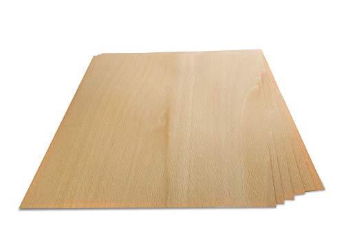Real Beech Wood Veneer, US Letter Size, Pack of 6 Sheets - style: Beech
