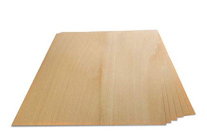 Real Beech Wood Veneer, US Letter Size, Pack of 6 Sheets - style: Beech