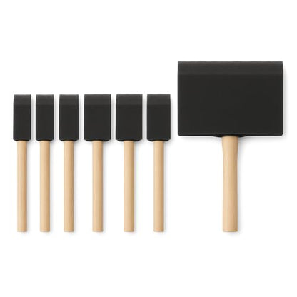 10 Pack Foam Brush Set – Assorted Sizes: 1 inch, 2 inch, 3 inch, 4 inch – Disposable Brushes for Paint, Varnish & Polyurethane – Lightweight Wood Handles