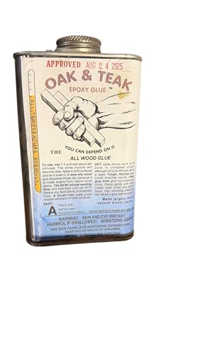 Oak & Teak Epoxy Glue, All Wood Adhesive for Oily Woods, Bonds Steel Plastic Glass Rubber, Two-Part Formula
