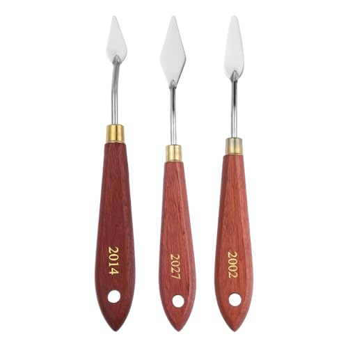 MECCANIXITY 3pcs Palette Knife Type A 17.5/18.5/19.2cm Long Palette Knives - size: 17.5/18.5/19.2cm