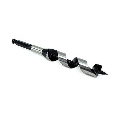 Benchmark Abrasives 1 Inch Auger Drill Bit for Woodworking,7/16” Hex Shank Tool for Smooth, Clean Cuts Hole Carbon Steel Hole Cutter Drill Bit for Drilling on Soft & Hard Wood, MDF, Plywood - size: 1 in