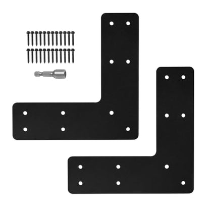 L Post Bracket 2PCS, 10x10'' L Flat Mending Plate for 4x4,6x6 Post - style: L Shape（10X10X3）