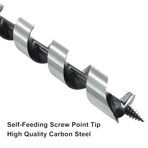Muretnze 7/8" x 12" Long Auger Drill Bit, Hex Shank 3/8" - size: 7/8 Inch Diameter x 12 Inch Length