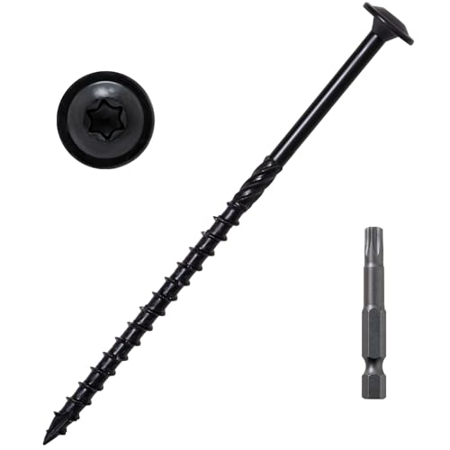 LIONMAX Lag Screws 5 Inch, Timber Screws #14 x 5, 50-PCS, Black - color: Black, size: #14 x 5"