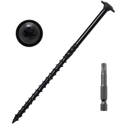 LIONMAX Lag Screws 5 Inch, Timber Screws #14 x 5, 50-PCS, Black - color: Black, size: #14 x 5"