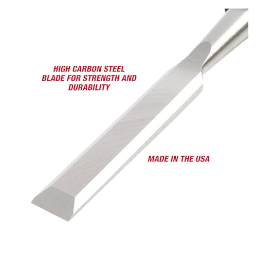 GreatNeck 5/8 in Wood Chisel for Carpentry and Joinery, 5 Inch Blade, High Carbon Steel, Steel Cap Acetate Handle, Made in USA Woodworking Tools - size: 5/8 Inch