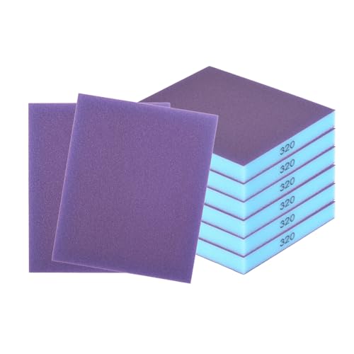 8Pcs 320Grit Double-Sided Sanding Sponges, Washable & Reusable - size: 320Grit