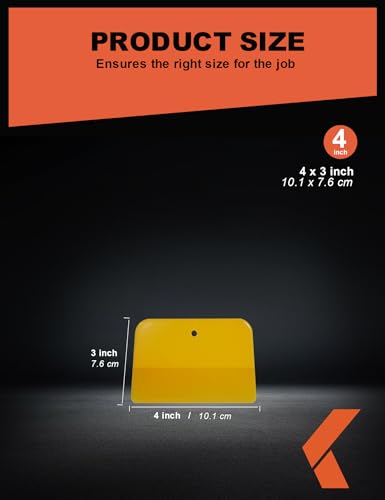 KREFINISH Body Filler Spreaders (Pack of 100) - 4" Yellow Reusable Plastic Spreader for Automotive Fillers, Putties, Glazes, Caulks and Paint - size: 4inch