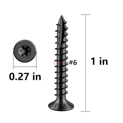 Wensilon #6 * 1" Black Deck Screws 730pcs 2 lbs 3.5x25mm - color: Black, size: #6*1"
