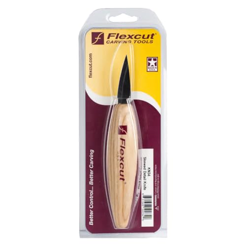FLEXCUT Wood Carving Knives | Skewed Detail Knife | 1095 High-Carbon Steel Blade | 1-3/4 inch Bevel | 2.5oz | KN34 |Made in the U.S.A - style: Skewed Detail Knife, 1-3/4 inch