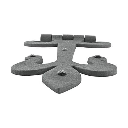 Renovators Supply Manufacturing Pack of 10 Black Wrought Iron Strap Hinge 12 Inch Fleur de Lis Colonial Barn Door Gate Hardware Flush Mount Rust Resistant Heavy Duty - size: Pack of 10