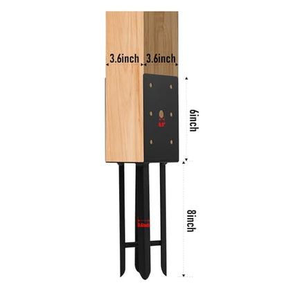 4 Pcs 4"x 4" Wet Concrete Fence Post Anchor(Inner Dia 3.6"x3.6") - size: 4 Set