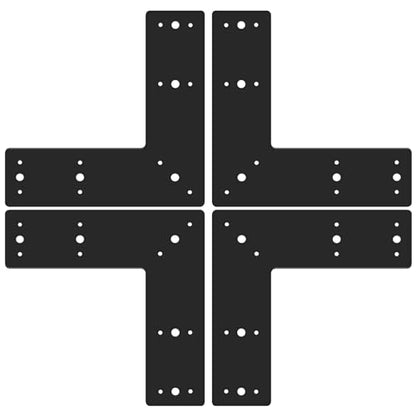 4pcs 10x10 L Post Timber Bracket for Wood 4x4 Black Mending Plate - size: L-10x10