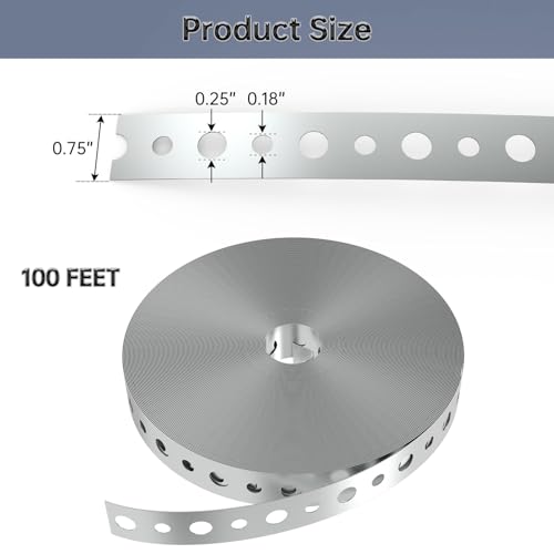 Galvanized Metal Pipe Strap 3/4-Inch x 100-Feet 24-Gauge