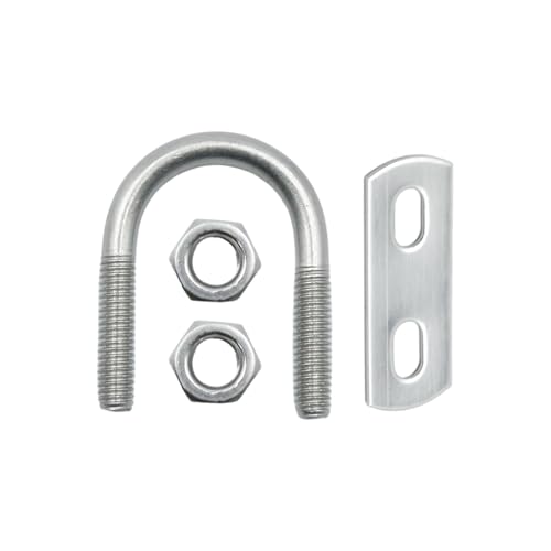 EATAKWARD 16Pcs Round U Bolts Zinc Plated Steel, M6 Round Bend U Clamp with Nut Plate Washer, Replacement for Pipes Wood and Other Materials (0.63, 16mm, Inches)